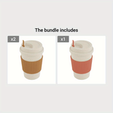 1pc 21oz Portable Reusable Coffee Cup, Travel Wheat Straw Fiber Mug for Restaurant, Hotel, Commercial, Outdoor, Office, Home, Car Use - 4 Colors Available