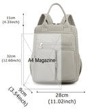 Large Capacity Backpacks for Women Casual Backpacks Women's High-capacity School Bag Solid Color Zipper Travel Bag Multi-pocket Laptop Bag