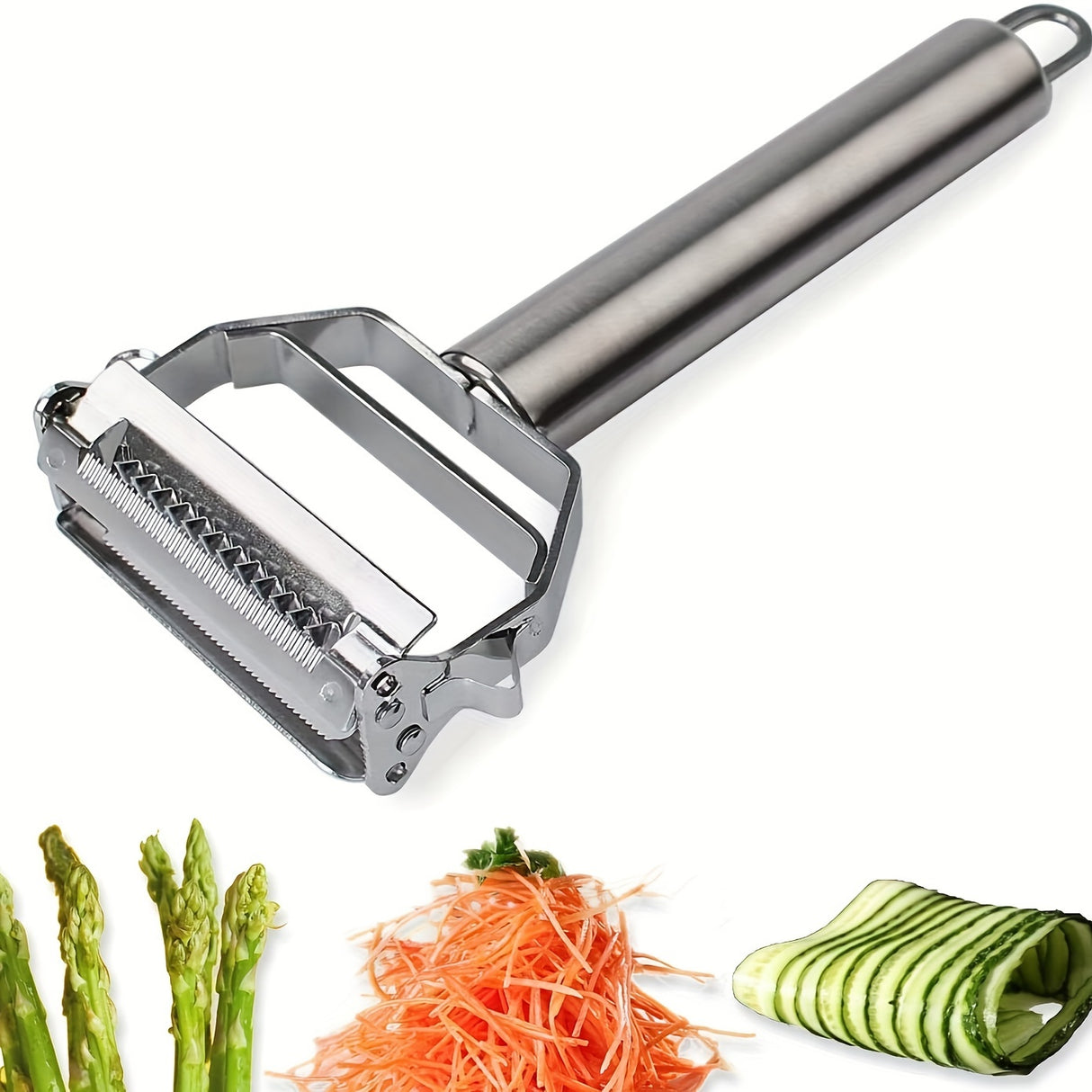 1-3pc, 2 In 1 Stainless Steel Vegetable Peeler, Julienne Cutter, Slicer, Shredder, Scraper, Fruit, Potatoes, Carrot, Cucumber, Kitchen, Home Staple, Housewarming Gift
