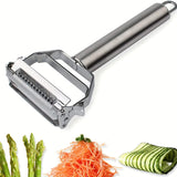 1-3pc, 2 In 1 Stainless Steel Vegetable Peeler, Julienne Cutter, Slicer, Shredder, Scraper, Fruit, Potatoes, Carrot, Cucumber, Kitchen, Home Staple, Housewarming Gift