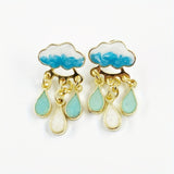 Cute Rainy Cloud Earrings Drop Oil Ear Jewelry Tassel Earrings Creative Gift For Women Girls