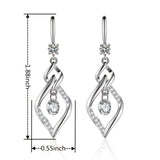 Rhombus Drop Earrings - Luxury Party Jewelry for Women with Inlaid Round Cut, Perfect for Prom, Dinner, and Decorative Occasions