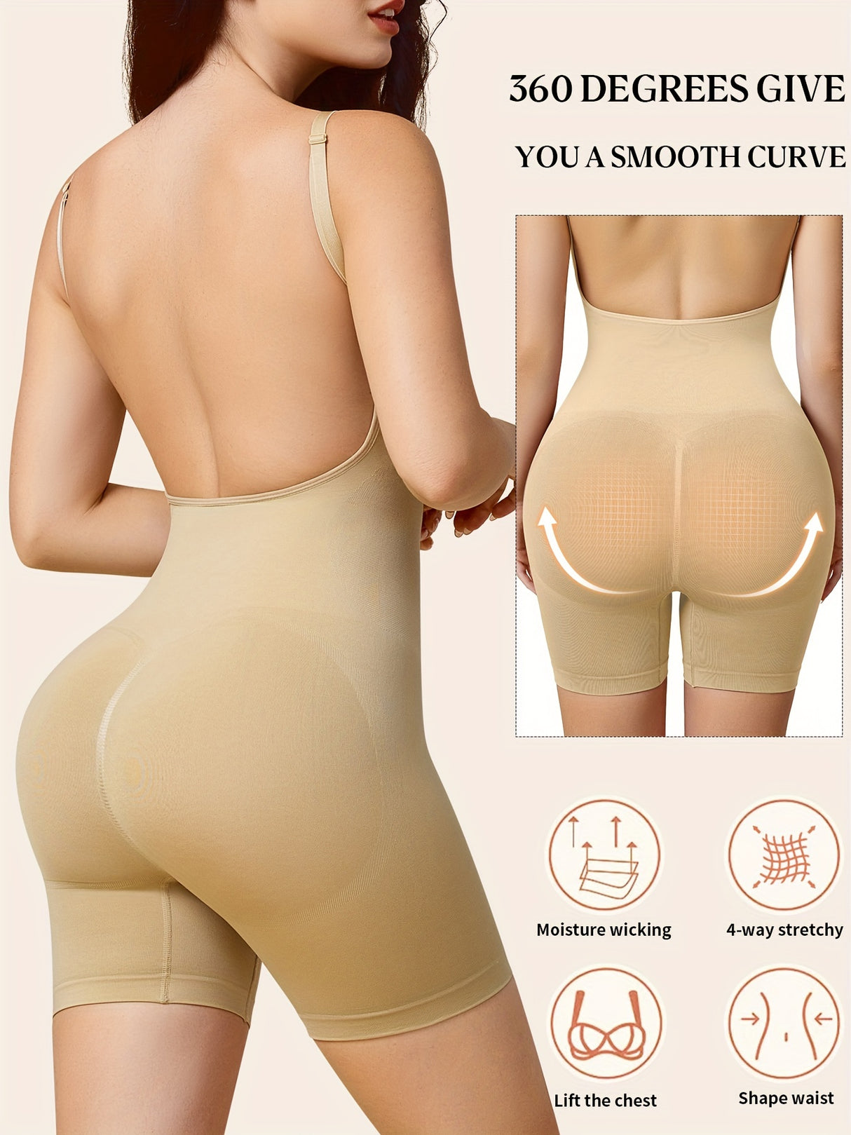 Seamless Bodysuit Shapewear - Flawless Backless Design, Sleek Sleeveless Style, Powerful Tummy Control, Smoothing Shapewear, Body Sculpting Shaper - Designed Exclusively for Women, Versatile Jumpsuits for Everyday Wear, Comfo