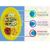 1pc/4pcs, Fiesta Serving Plates/Trays Set With Stand Up Holder For Soft And Hard Shell Tacos, Plastic, Use For Taco Nights And Bar, Microwave Safe