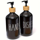 2pcs Soap Dispenser Set, Countertop Lotion Bottle, Bathroom Hand Soap Dispenser, Refillable Empty Bottle For Hand And Dish Soap, Bathroom Accessories, Home Decor
