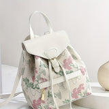 2024 New Elegant Flower Pattern Backpack, Premium PU Leather Shoulder Bag Crossbody Bag, Ladies' Work Bag School Bag, Fashion Design Backpack for Travel and Vacation