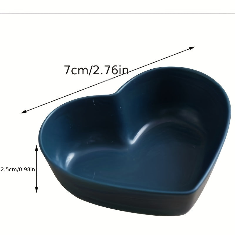 10pcs, Heart Shaped Sauce Dipping Bowls, Wheat Straw Dip Bowls, Small Plastic Appetizer Plates, Dinnerware, Home Kitchen Accessories