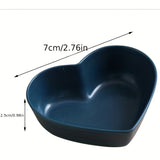 10pcs, Heart Shaped Sauce Dipping Bowls, Wheat Straw Dip Bowls, Small Plastic Appetizer Plates, Dinnerware, Home Kitchen Accessories
