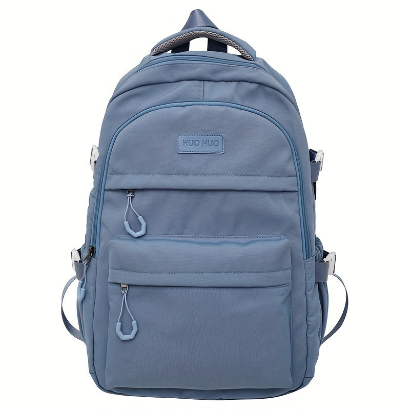New Fashionable Large-capacity Backpack, Unisex Casual Trend Backpack, Simple Solid Color Versatile School Bag