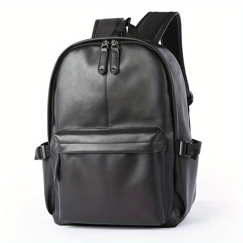 1pc Men's Fashion Travel Backpack, Student School Bag, PU Leather Casual Backpack