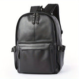 1pc Men's Fashion Travel Backpack, Student School Bag, PU Leather Casual Backpack