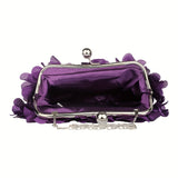 Luxury Floral Embroidered Clutch Handbag - Stylish Evening Purse for Weddings, Banquets & Proms - Compact, Magnetic Closure, Perfect Glam Accessory for Brides & Fashionistas