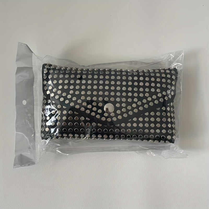 Mini Rivet Belt Bag - Edgy Punk Rock Inspired Design, Compact Waist Pouch Phone Holder, Adjustable Strap for Customized Fit - Elevate Your Style with This Fashionable Accessory for Outfit Enhancement