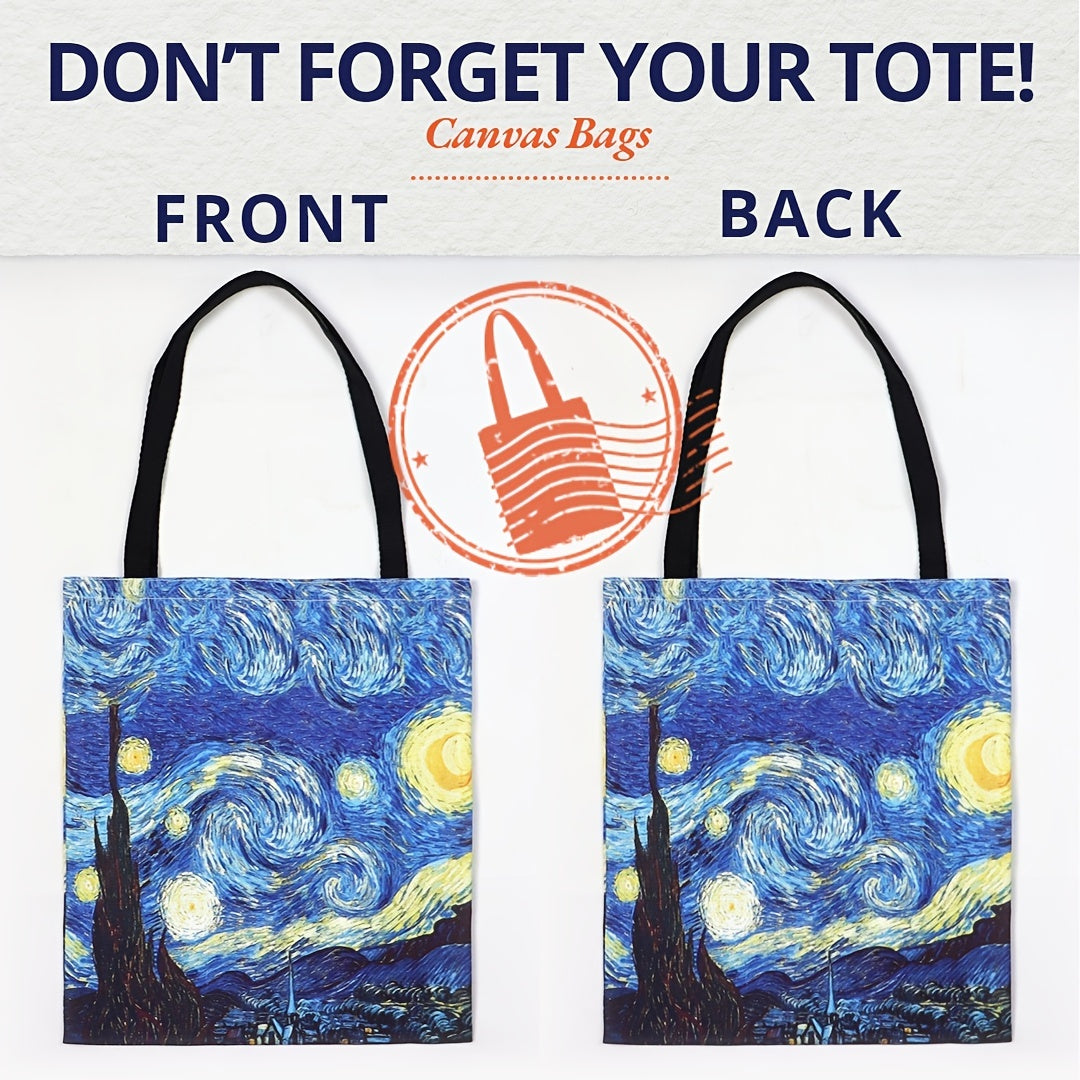 Stylish Retro Canvas Tote Bag - Lightweight and Versatile Shopper for Women, Perfect for Everyday Use