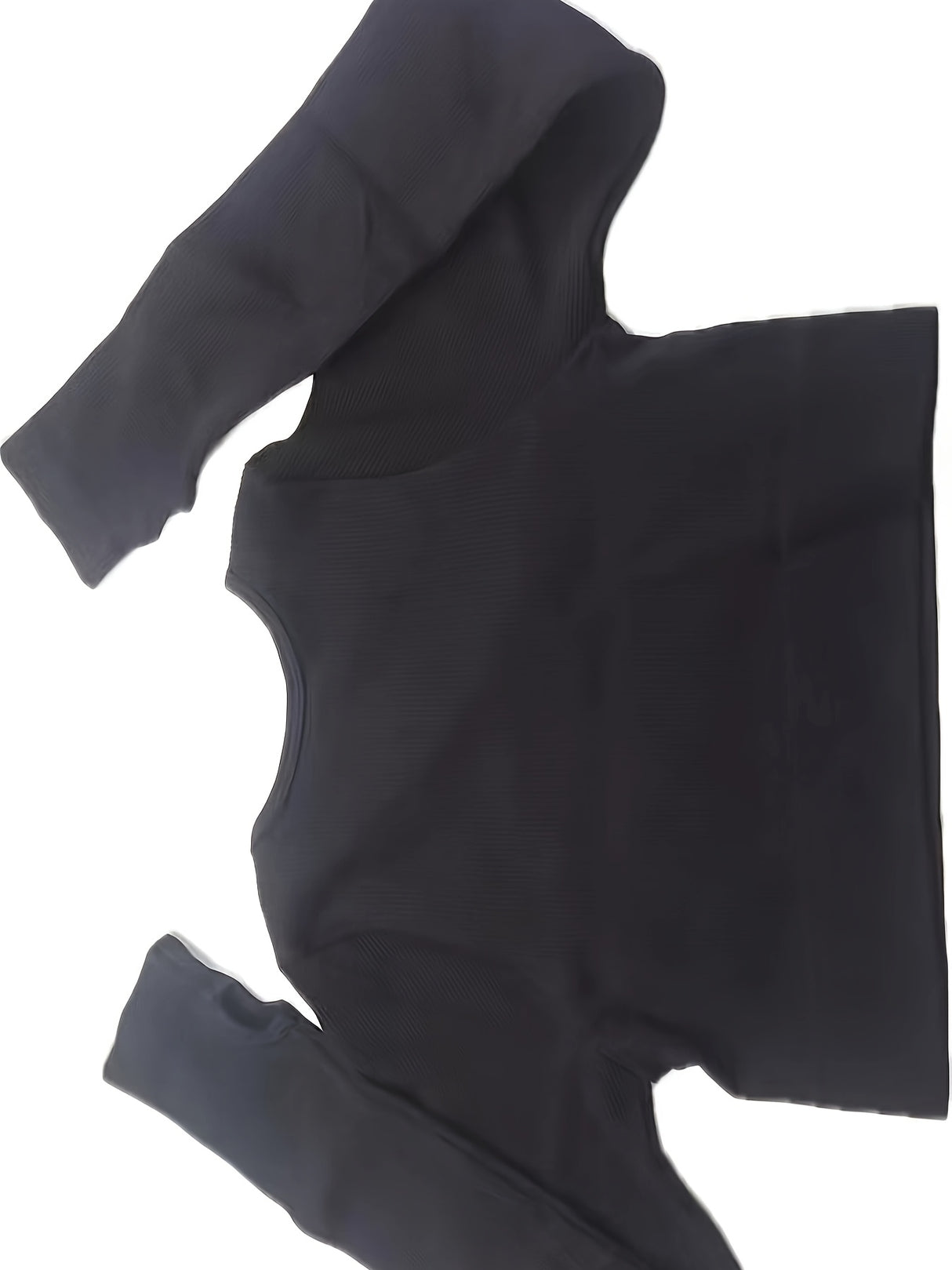 Women'S High-Intensity Yoga & Fitness Long Sleeve Crop Tops - Slimming, Stretchy, Four Seasons, Versatile Wear (2pcs Set), High-Waisted Design, Breathable Fabric, No Belt, Stretchy Fabric, Crop Top, Solid Color