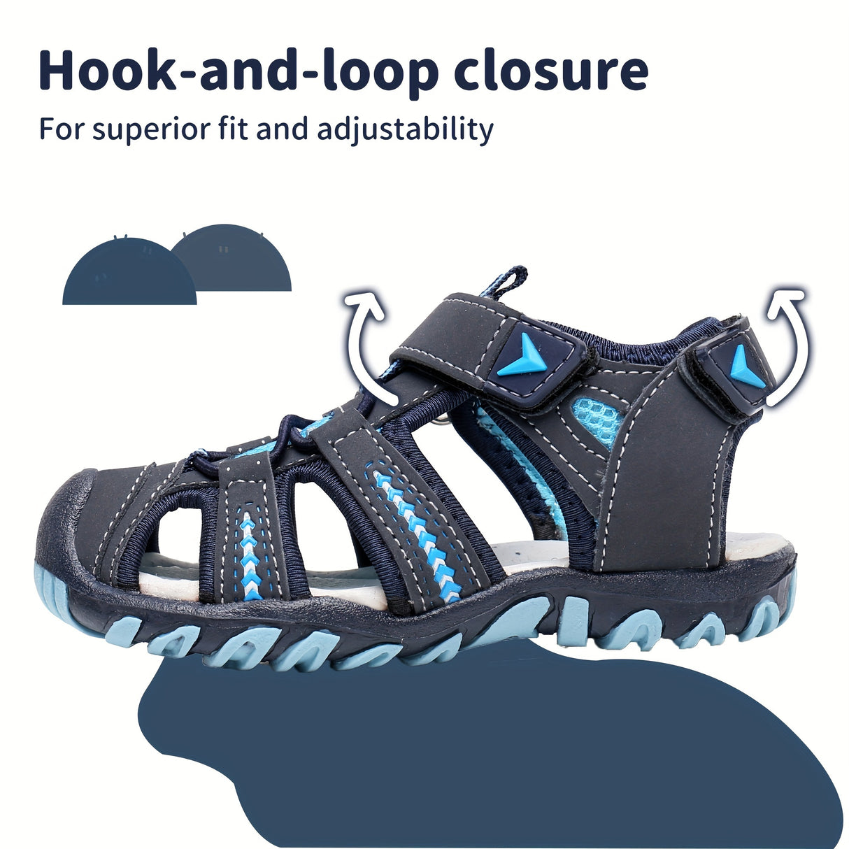 Super Breathable Kids Sandals - Non-Slip & Durable, Quick-On Hook & Loop for Beach, Water & Outdoor Fun - Boys & Girls Sizes