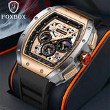 Foxbox Men's Waterproof Quartz Wristwatch, Date Sport Silicone Wrist Watches