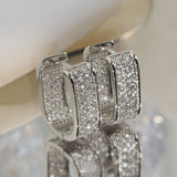 [Luxury Earrings] READKISS Luxury Golden Plated CZ Hoop Earrings | Sparkling April Birthstone, Copper Base, Perfect for Daily Wear & Parties, Elegant Gift Idea