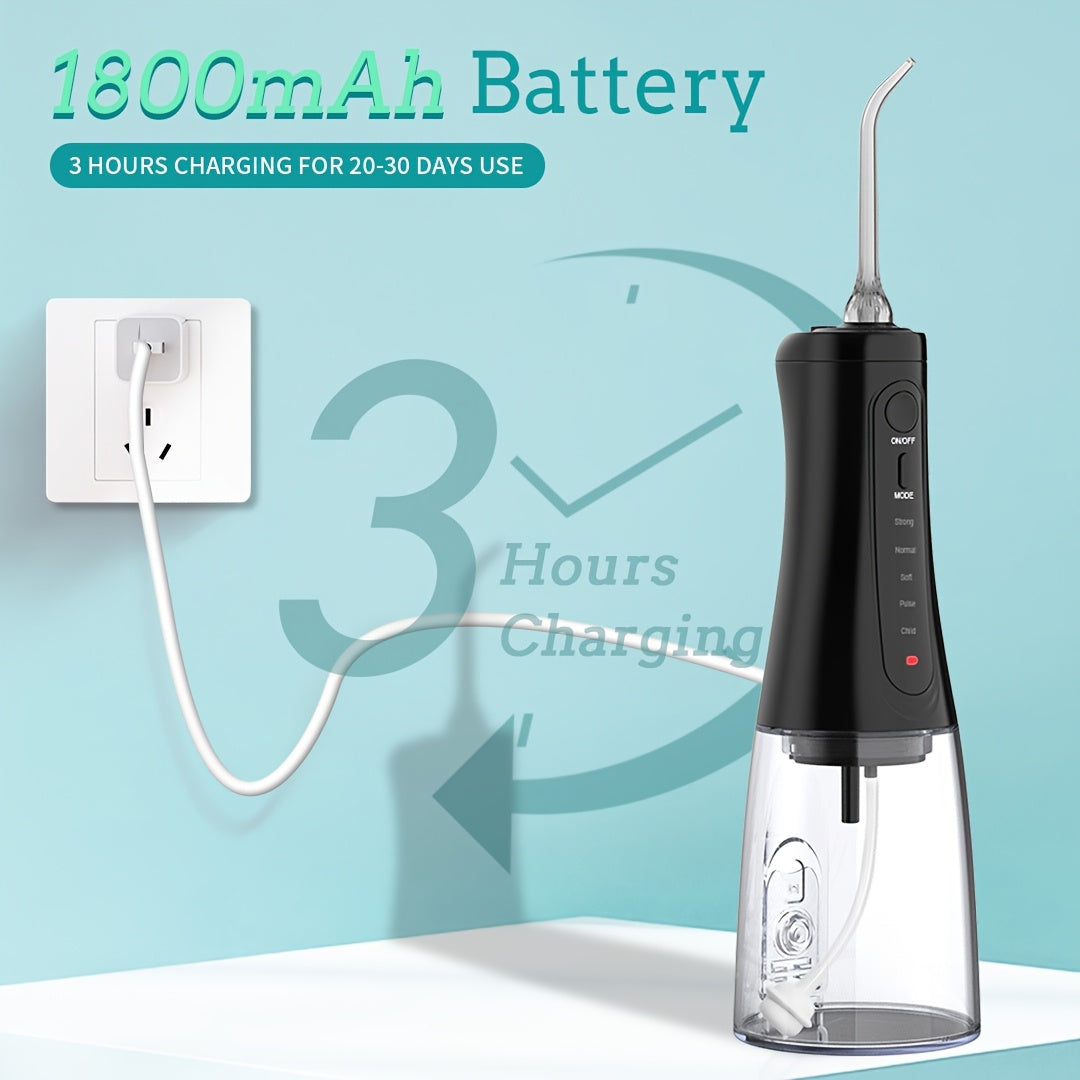 Sejoy Sonic Electric Toothbrush & Water Flosser Set - USB Rechargeable, 1800mAh Lithium Battery, Includes 4 Soft Bristle Brushes & 6 Jet Tips, Sleek Black Design, Ideal for Home & Office, Perfect Christmas Gift, Home Dental C