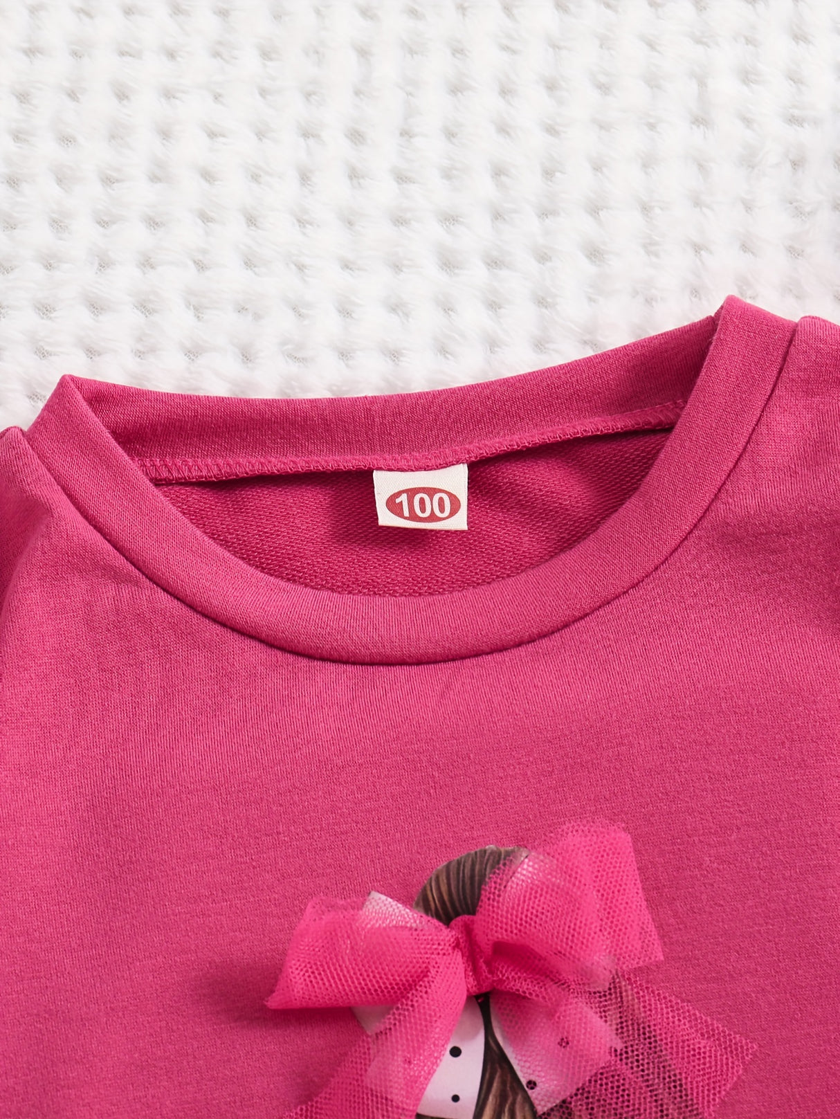 Girls, Mesh Bowknot Princess Design Pullover Long Sleeve Crew Neck Sweatshirt Tops, Kids Clothes For Spring Fall