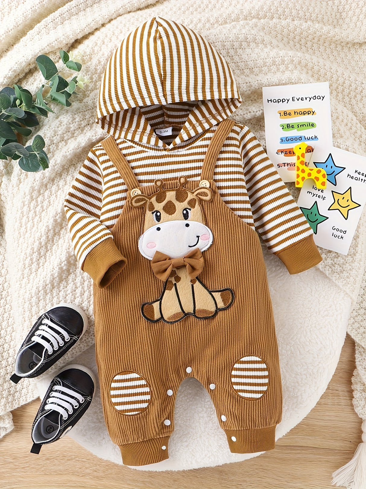 Baby Boy Clothes Newborn Outfits Infant Fall Winter Long Sleeve Cartoon Romper Bodysuit+ Pocket Pants Set 0 Months-18 Months, for Outdoor