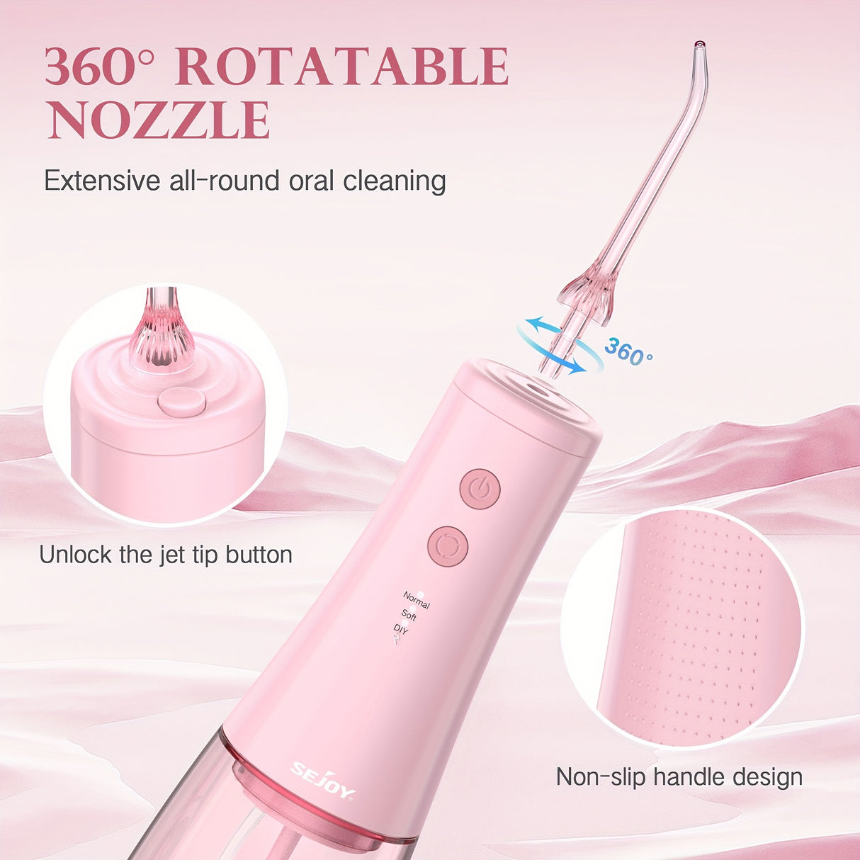 Pink Water Flosser And Electric Toothbrush, 6 Jet Tips & 8 Brush Heads, Usb Chargeable, Best Christmas Gift
