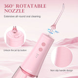 Pink Water Flosser And Electric Toothbrush, 6 Jet Tips & 8 Brush Heads, Usb Chargeable, Best Christmas Gift
