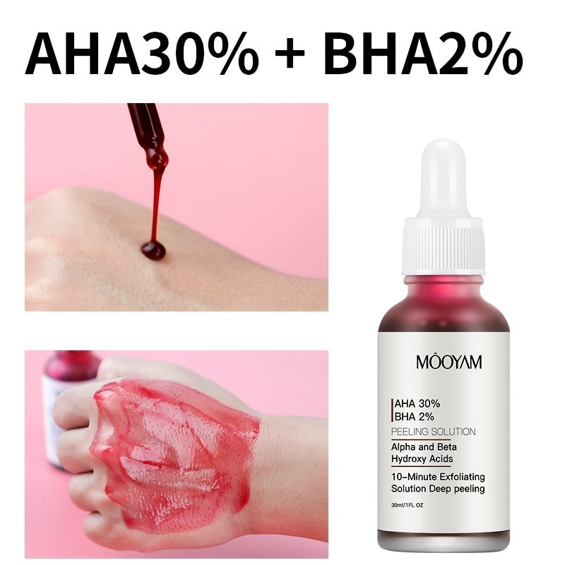 AHA 30% + BHA 2% Peeling Solutions, 30% AHA Glycolic Acid Peel With Lactic Acid Aloe Vera, Facial Exfoliator Exfoliating Peel Serum For Pimple Spot 1 Fl Oz