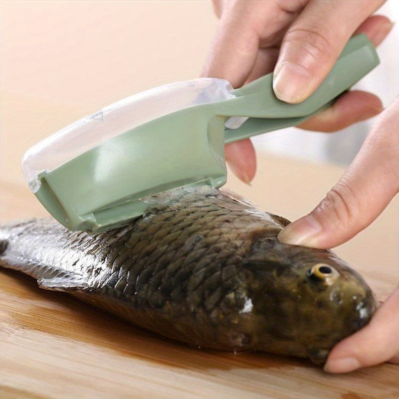 1pc Plastic Fish Scale Remover, Efficient Seafood Scale Peeler Cleaner, Non-Slip Fish Skin Scraping Brush, Convenient Kitchen Scaler Tool