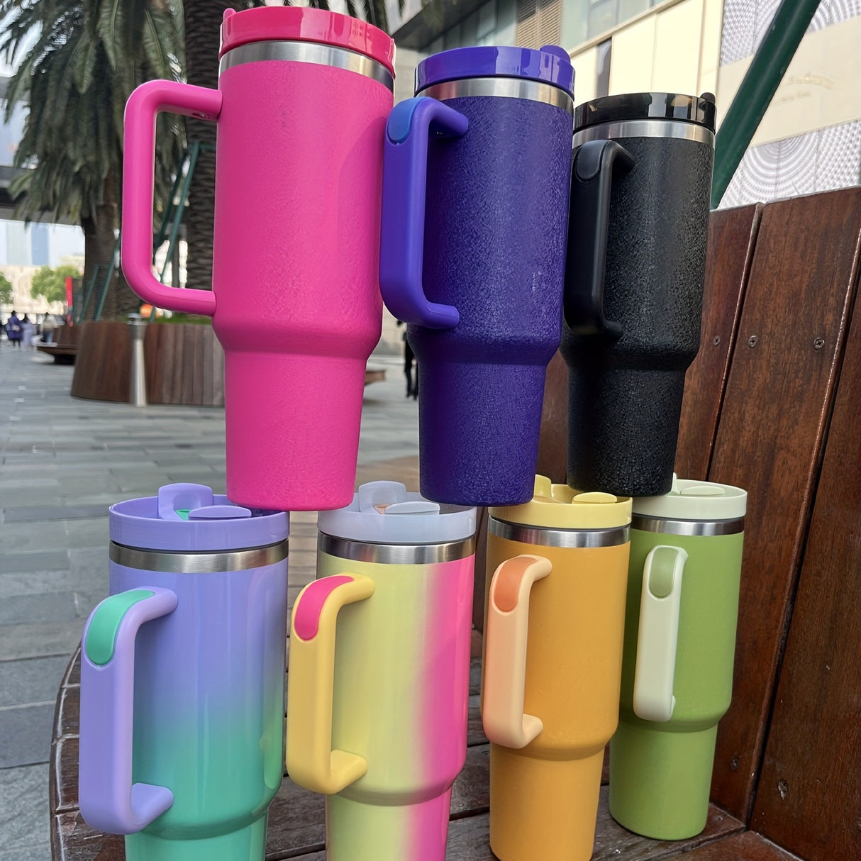 Vacuum Insulated 40 oz Stainless Steel Tumbler with Handle - BPA-Free, Shatterproof Travel Mug for Hot/Cold Drinks, Perfect Outdoor Gift