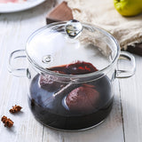 Rust-Resistant Clear Glass Cooking Pot with Lid - Durable Borosilicate Glass, Ideal for Open Flame & Electric Ceramic Stoves, Perfect for Vegetable Production & Soup Stew Cooking, Easy to Clean & Heat Resistant