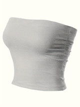 3-Pack Versatile Tube Tops - Comfort Stretch, Off-Shoulder Design - Chic Crop Top for Women, Ideal for Casual Outings