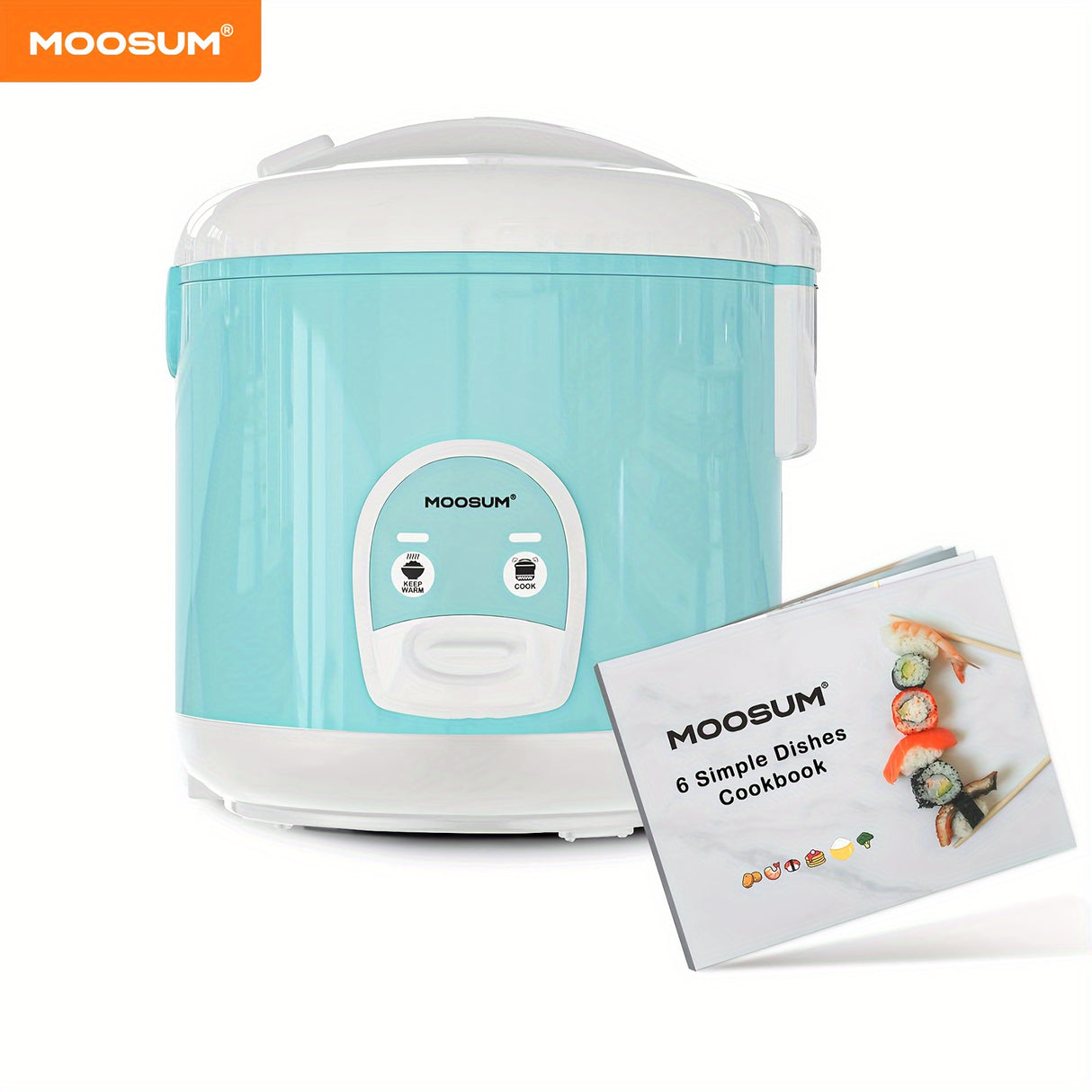 MOOSUM Electric Rice Cooker with One Touch for Asian Japanese Sushi Rice, 10-cup Uncooked/20-cup Cooked, Fast&Convenient Cooker with Steamer, Stainless Steel Housing and Auto Warmer