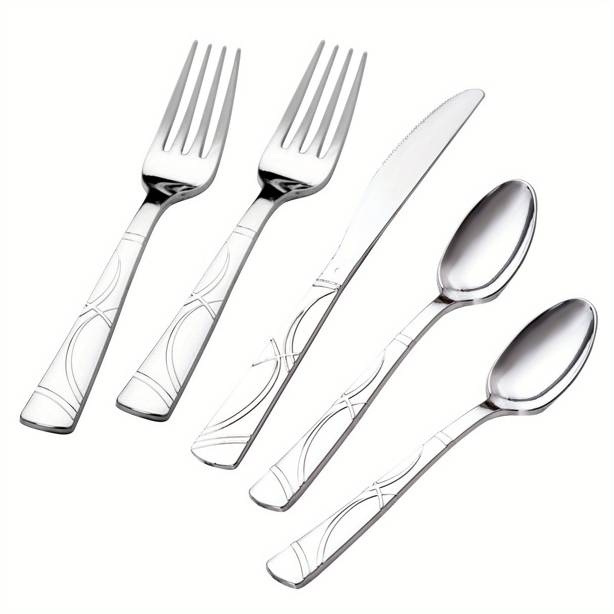75 Pcs Golden Silverware - Golden Cutlery Set - Disposable Flatware Dinnerware Includes 25 Golden Forks, 25 Golden Spoons, 25 Golden Knives Utensils For Party, Birthday, Wedding, Reuse After Washing Hands