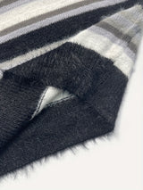 Cozy Striped Knit Sweater for Men - Casual Loose Fit, Color Block Design, Perfect for Fall/Winter