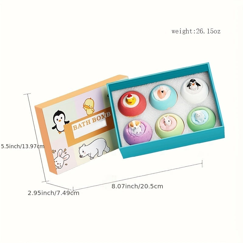 Animal-Themed Bath Bombs Set With Miniature Figures, Soothing Aromatherapy Fizzies For Relaxing Bubble Baths, Birthday Gift, Home Spa Bathroom Essentials