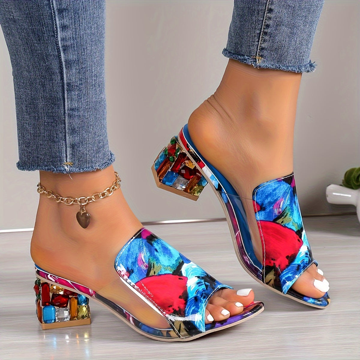 Women's Trendy Chunky Heel Sandals - Fashion Open Toe Dress Pumps, Stylish Slip On Heels - For Women - Perfect for Parties & Evening Events - Ideal Gift for Fashionistas