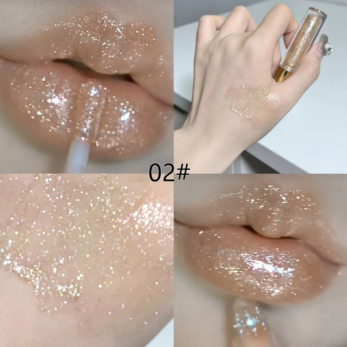 Small Ice Hydrating Plumping Sparkling Lip Honey Lip Glaze Moisturizing Nourishing Water Light Mirror Dewy Lip Golden Fine Flash Pearlescent Galaxy Lip Gloss Tinted Lip Balm Valentine's Day Gifts