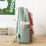 New casual backpack women's four-piece backpack backpack Korean version contrasting simple and versatile canvas school bag