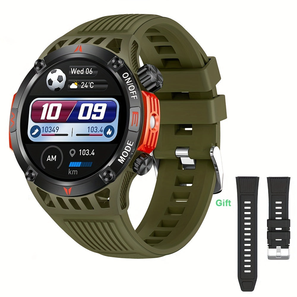 Smart Watch Wireless Answer And Call SOS Outdoor Watch Outdoor Sports Watch LED IP68 Waterproof Compass Fitness Tracker Pedometer Multimedia Message Display, Suitable For Android&IPHONE Mobile Phones, Men's And Women's Smart