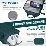 Large Waterproof Anti Theft Carry On Backpack, HYCOO Travel Rucksack For Men and Women, Hiking School Book College Bag with Shoe Compartment Laptop Canvas Brevite Backpack