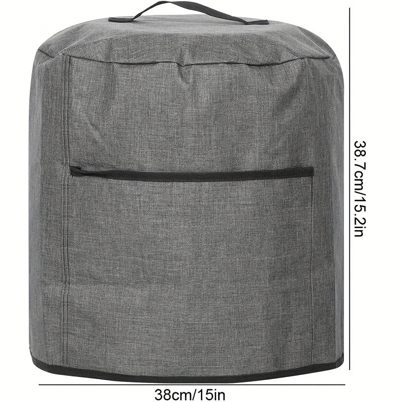 1pc Air Fryer Dust Cover, Waterproof Insulated Protective Cover Bag With Pocket And Handle For Electric Pressure Cooker Air Fryer Rice Cooker Steamer, 38X38.7Cm/14.96X15.24 Inch (Grey)