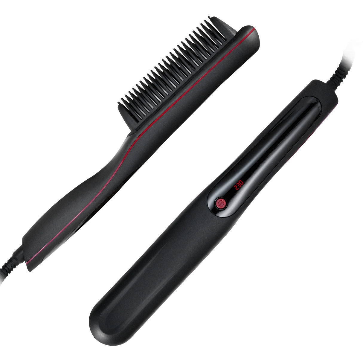 2-in-1 Ceramic Hair Straightener Brush - Advanced, All-in-One Styling Tool with Quick-Heat Tech & LCD Display - Perfect for All Hair Types, Daily Use & Stylish Womens Gift