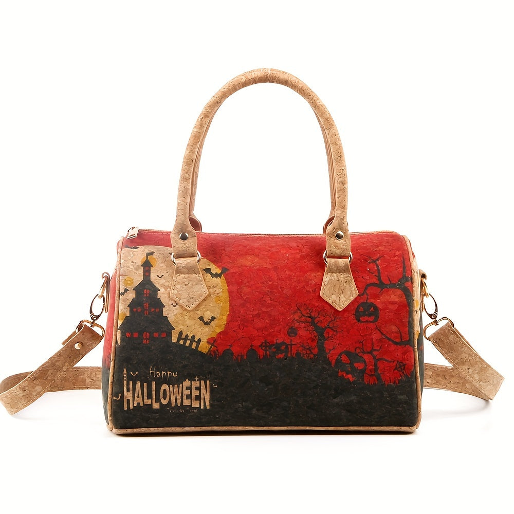 Halloween Elements Handbag, Crossbody Multifunctional Boston Bag, Halloween Decor Satchel Bag