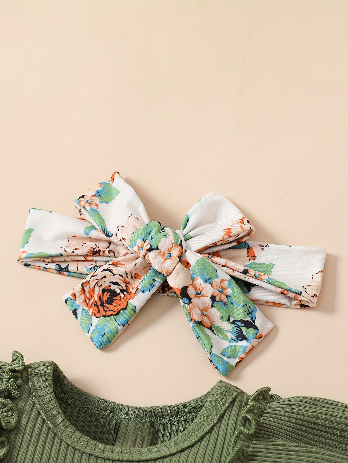 Adorable "Happy's Girl" Cotton Blend Newborn Outfit Set - Ribbed Romper with Flutter Sleeves, Floral Shorts & Matching Headband, Machine Washable - Perfect for Spring/Summer, Newborn Summer Outfit|Floral Baby Clothes|Cotton B