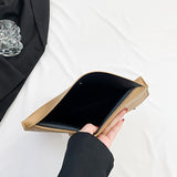 Luxury Envelope Clutch Bag - High-Quality PU Leather, Textured Wristlet with Eye-Catching Chevron Stitching, Sleek and Modern Design, Fashionable Evening Purse for Women