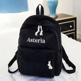 Personalized Embroidered Name Corduroy Backpack, School Bag