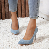 Women's Solid Color Stiletto Heels - Elegant Pointed Toe Dress Pumps, Stylish Slip On Heels - For Women - Perfect for Parties & Evening Events - Ideal Gift for Fashionistas