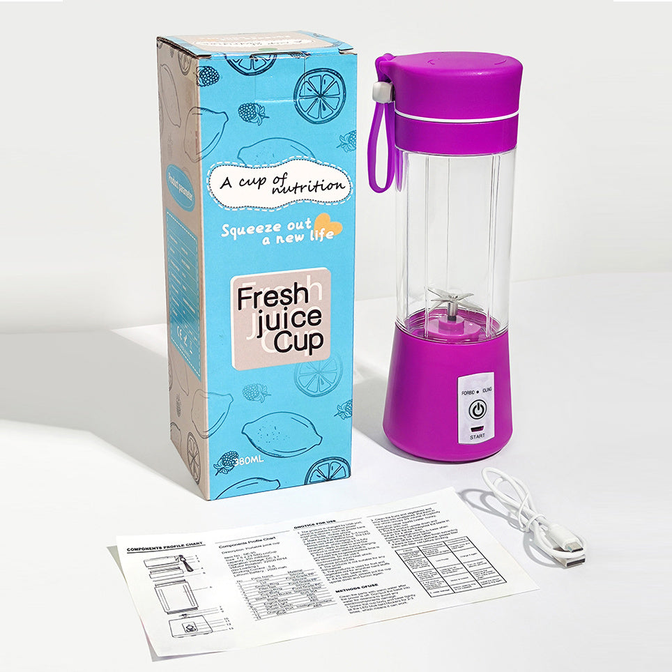 1pc Wireless Portable USB Blender, 6 Blades, Suitable For Fruit Smoothies, Home Automatic Juice Cup For Baby And Mommy