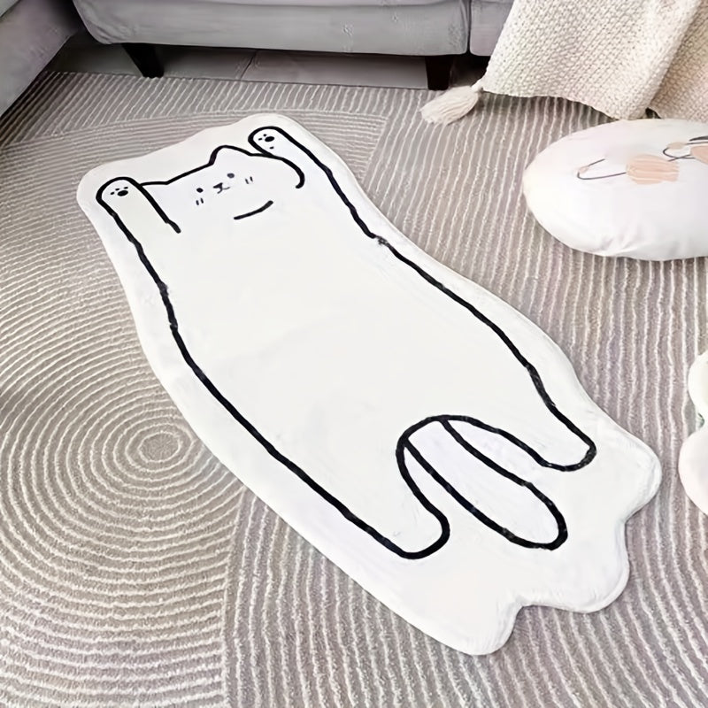 1pc Extra Large Adorable Cat Rug - Luxuriously Soft & Non-Skid, Vibrant Cartoon Animal Pattern for Indoor Bedrooms - Durable, Stylish Accent Carpet Mat